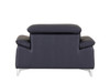 Genuine Italian Leather Upholstered Sofa Set / 727-NAVY