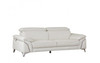 Genuine Italian Leather Upholstered Sofa / 727-WHITE-S