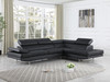 Leather Aire Sectional with Right Arm Facing / 8136-BLACK-RAF