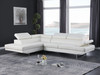 Leather Aire Sectional with Left Arm Facing / 8136-WHITE-LAF