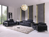 Modern Genuine Italian Leather Upholstered Sofa Set / 903-BLACK