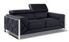 Modern Genuine Italian Leather Upholstered Sofa and Loveseat Set / 903-BLACK-2PC