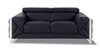 Modern Genuine Italian Leather Upholstered Loveseat / 903-BLACK-L