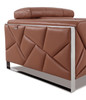 Modern Genuine Italian Leather Upholstered Loveseat / 903-CAMEL-L