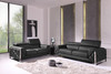 Modern Genuine Italian Leather Upholstered Sofa and Loveseat Set / 903-DARK_GRAY-2PC
