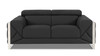 Modern Genuine Italian Leather Upholstered Loveseat / 903-DARK_GRAY-L