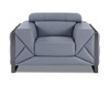 Modern Genuine Italian Leather Upholstered Sofa Set / 903-LIGHT_BLUE