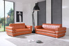 Modern Genuine Italian Leather Upholstered Sofa and Loveseat Set / 904-CAMEL-2PC