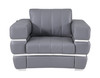 Modern Genuine Italian Leather Upholstered Chair / 904-DK_GRAY-CH