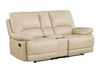 76" Transitional Leather Air Console Loveseat / 9345-BEIGE-CL