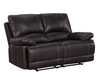 Transitional Leather Air Sofa and Loveseat / 9345-BROWN-2PC