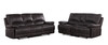 Transitional Leather Air Sofa with Console Loveseat / 9345-BROWN-2PC-CON