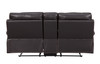 76" Transitional Leather Air Console Loveseat / 9345-BROWN-CL