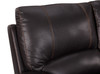 76" Transitional Leather Air Console Loveseat / 9345-BROWN-CL