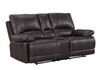 Leather Air Sofa Set with Console Loveseat / 9345-BROWN-CON