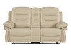 Modern Contemporary Leather Console Loveseat / 9392-BEIGE-CL