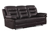 3-Piece Leather Sofa Set with Console Loveseat / 9392-BROWN
