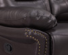 3-Piece Leather Sofa Set with Console Loveseat / 9392-BROWN