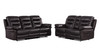 2-Piece Leather Sofa with Console Loveseat / 9392-BROWN-2PC