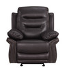 Leather Air Upholstered Chair with Fiber Back / 9392-BROWN-CH