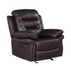 Leather Air Upholstered Chair with Fiber Back / 9392-BROWN-CH