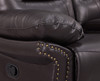 Leather Air Upholstered Chair with Fiber Back / 9392-BROWN-CH