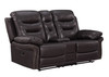 Modern Contemporary Leather Console Loveseat / 9392-BROWN-CL