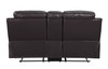 Modern Contemporary Leather Console Loveseat / 9392-BROWN-CL