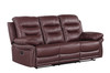 2-Piece Leather Sofa with Console Loveseat / 9392-BURGUNDY-2PC-CON