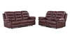 2-Piece Leather Sofa with Console Loveseat / 9392-BURGUNDY-2PC-CON