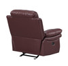 Leather Air Upholstered Chair with Fiber Back / 9392-BURGUNDY-CH