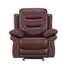 Leather Air Upholstered Chair with Fiber Back / 9392-BURGUNDY-CH