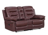 3-Piece Leather Sofa Set with Console Loveseat / 9392-BURGUNDY-CON