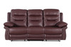 3-Piece Leather Sofa Set with Console Loveseat / 9392-BURGUNDY-CON