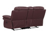 3-Piece Leather Sofa Set with Console Loveseat / 9392-BURGUNDY-CON