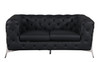 3-Piece Genuine Italian Leather Upholstered Sofa Set / 970-BLACK