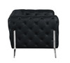 Modern Genuine Italian Leather Upholstered Sofa / 970-BLACK-S