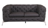3-Piece Genuine Italian Leather Upholstered Sofa Set / 970-BROWN