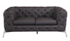 Modern Genuine Italian Leather Upholstered Loveseat / 970-BROWN-L