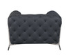 3-Piece Genuine Italian Leather Upholstered Sofa Set / 970-DK_GRAY