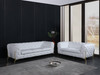 Modern Genuine Italian Leather Upholstered Sofa and Loveseat Set / 970-WHITE-2PC