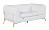 Modern Genuine Italian Leather Upholstered Sofa and Loveseat Set / 970-WHITE-2PC