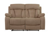 Transitional Microfiber Fabric Loveseat / 9760-BEIGE-L