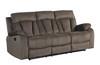 Transitional Microfiber Fabric Sofa and Loveseat / 9760-BROWN-2PC