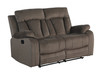 Transitional Microfiber Fabric Loveseat / 9760-BROWN-L