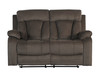 Transitional Microfiber Fabric Loveseat / 9760-BROWN-L