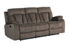 Transitional Microfiber Fabric Sofa / 9760-BROWN-S