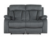 Transitional Microfiber Fabric Sofa Set / 9760-GRAY