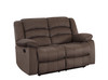 Transitional Microfiber Fabric Upholstered Loveseat / 9824-BROWN-L