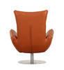 22" Modern Genuine Italian Leather Lounge Chair / C74-ORANGE-CH